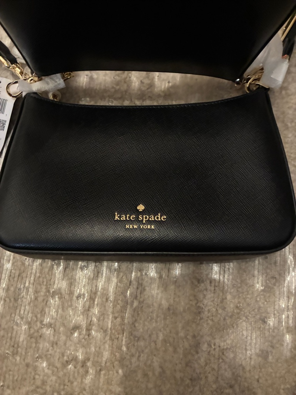 Kate Spade New York Black Leather Shoulder Bag NWT Gold Hardware $349 Retail - Picture 4 of 10